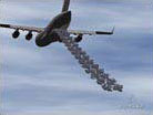 water-filled bomblets drop from a C-17